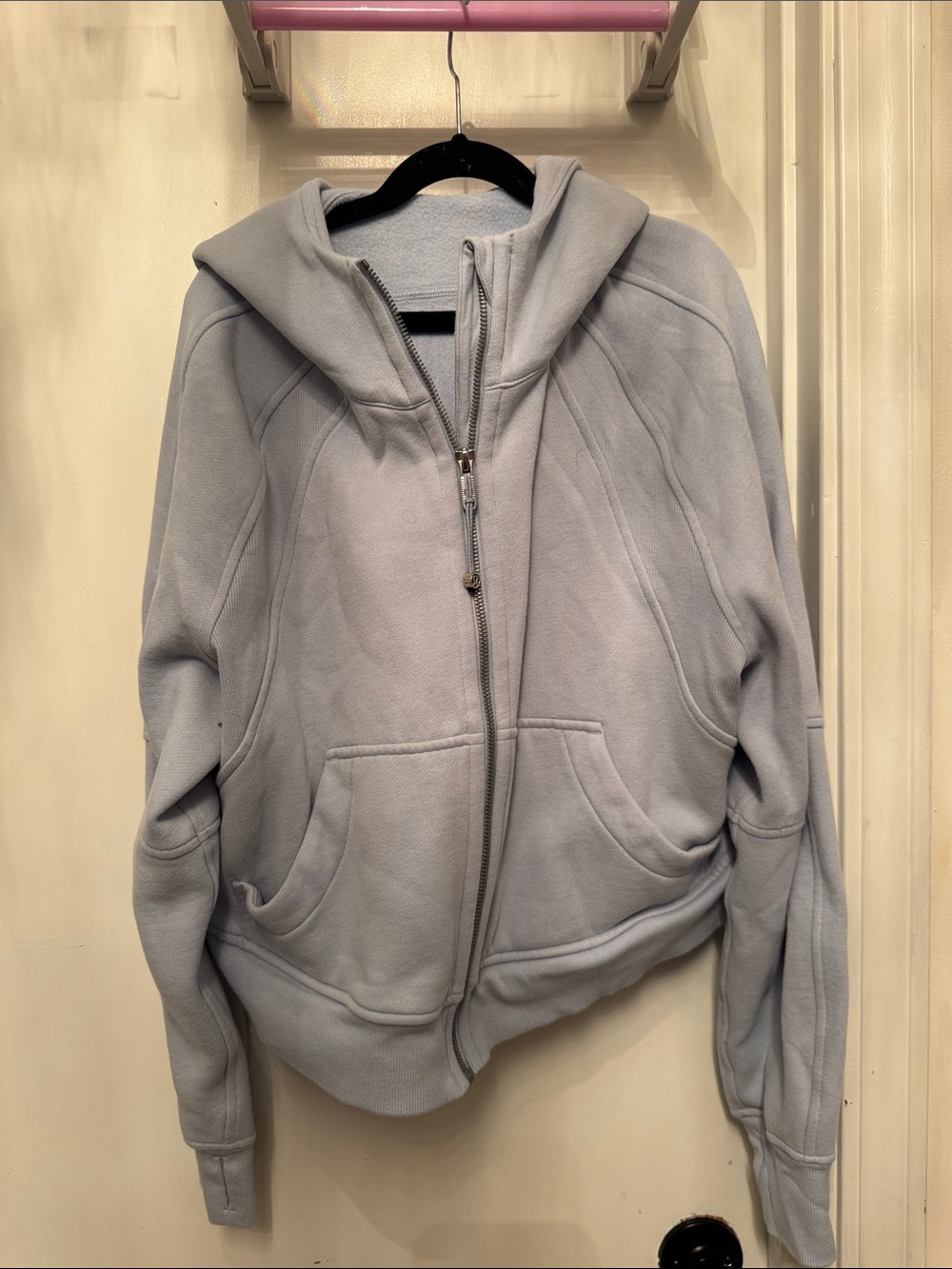 lululemon athletica Light Gray Hooded Zip Bomber Jacket